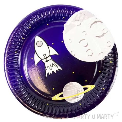 talerzyki papierowe rakieta w kosmosie congee 18 cm 6 szt