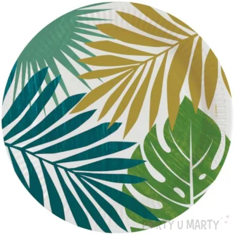 talerzyki papierowe rosliny tropikalne amscan 23 cm 8 szt