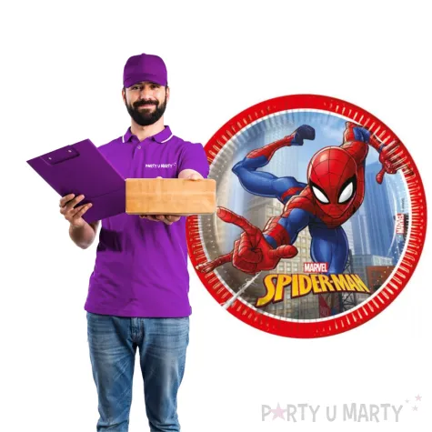 talerzyki papierowe spiderman crime fighter procos 20 cm 8 szt