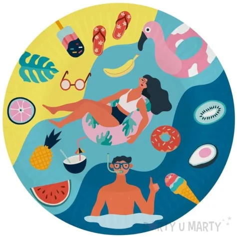 talerzyki papierowe summer lets party beach godan 18 cm 6 szt