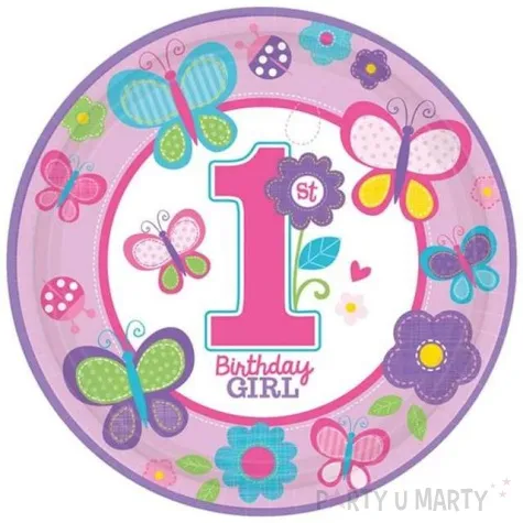 talerzyki papierowe sweet birthday girl 23 cm 8 szt