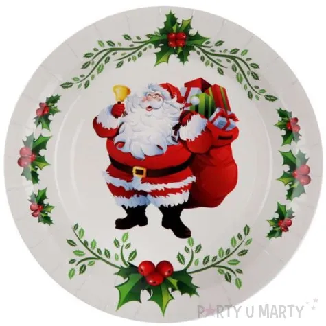 talerzyki papierowe swiety mikolaj santex 23 cm 10 szt