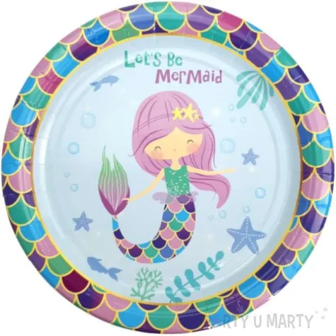 talerzyki papierowe syrenka lets be mermaid jix 17 5 cm 6 szt