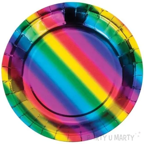talerzyki papierowe tecza rainbow creativeconverting 18 cm 8 szt