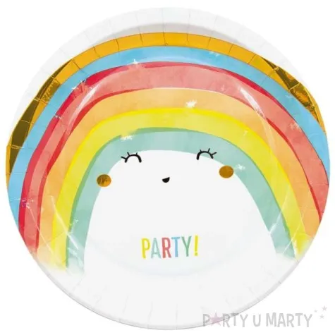 talerzyki papierowe tecza rainbow party procos 23 cm 8 szt