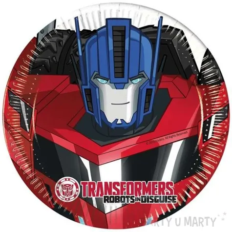 talerzyki papierowe transformers power procos 20 cm 8 szt
