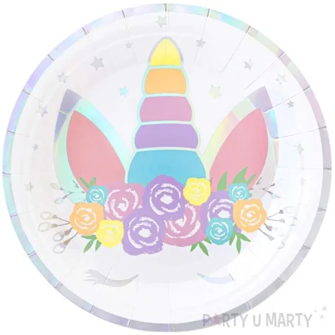 talerzyki papierowe unicorn jednorozec partypal 18 cm 6 szt