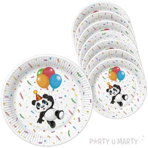 talerzyki papierowe urodzinowy mis panda maki 18 cm 8 szt