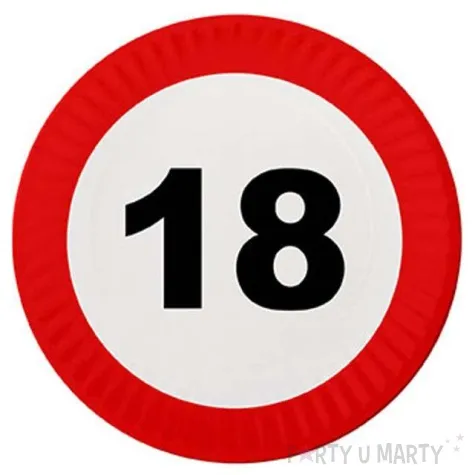 talerzyki papierowe urodziny 18 traffic birthday funny fashion 23 cm 8 szt