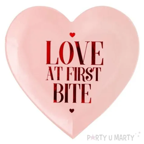 talerzyki papierowe walentynkowe serce rozowe partydeco 18 5 cm 6 szt