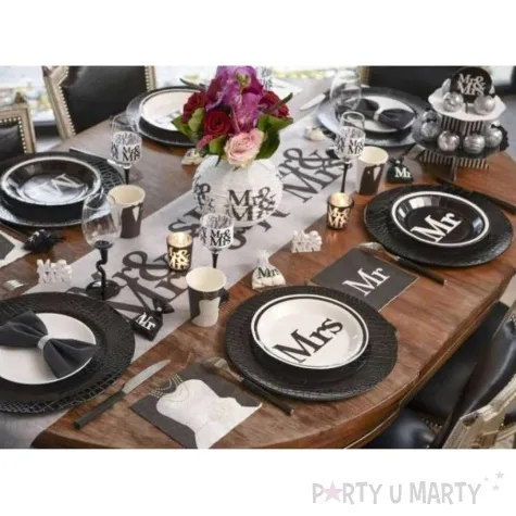 talerzyki papierowe wesele mr czarne santex 23 cm 10 szt