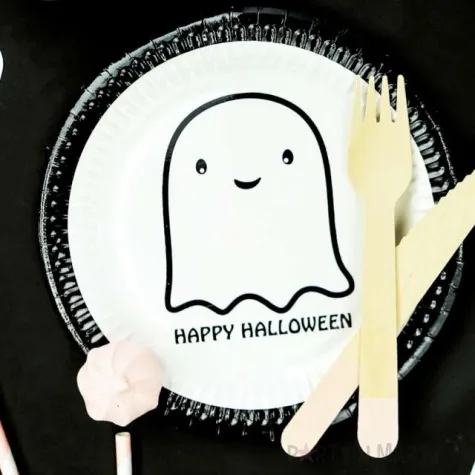 talerzyki papierowe wesoly duszek halloween congee 18cm 6 szt