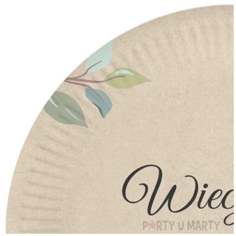 talerzyki papierowe wieczor panienski liscie kraftowy congee 18 cm 6 sz