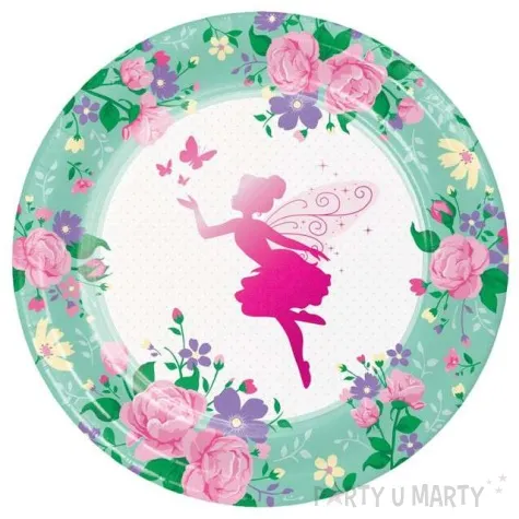 talerzyki papierowe wrozka floral fairy godan 23 cm 8 szt