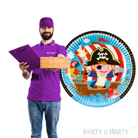 talerzyki papierowe wyspa piratow amscan 23 cm 8 szt
