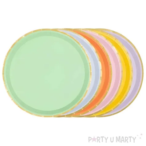 talerzyki papierowe z ote brzegi partydeco 21 cm 6 szt