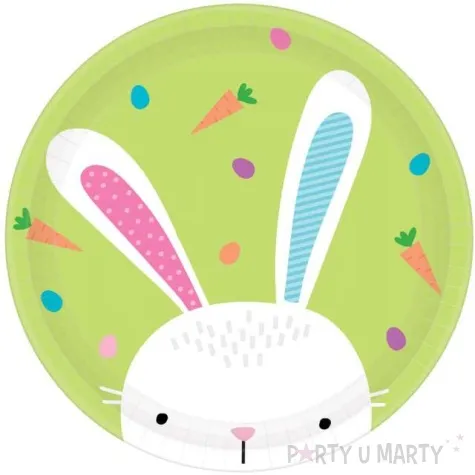 talerzyki papierowe zajaczek hello bunny amscan 23 cm 8 szt