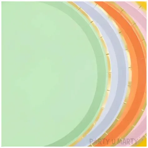 talerzyki papierowe zlote brzegi partydeco 21 cm 6 szt