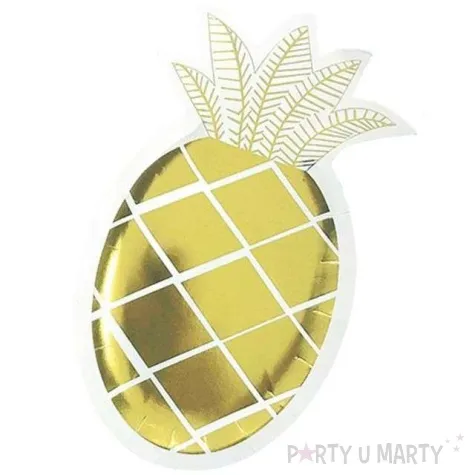talerzyki papierowe zloty ananas 25 cm 6 szt