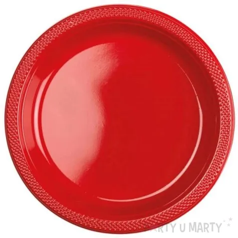 talerzyki plastikowe amscan l czerwone 22 8 cm 10 szt