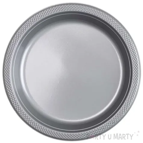 talerzyki plastikowe amscan l srebrne 22 8 cm 10 szt