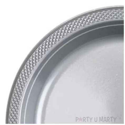 talerzyki plastikowe amscan l srebrne 22 8 cm 10 szt