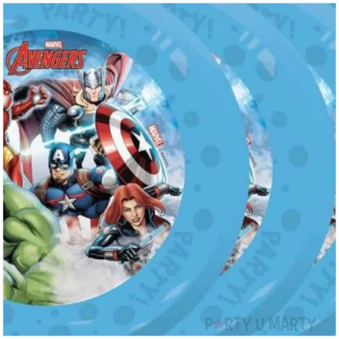 talerzyki plastikowe avengers blekitny procos 21 cm 4 szt