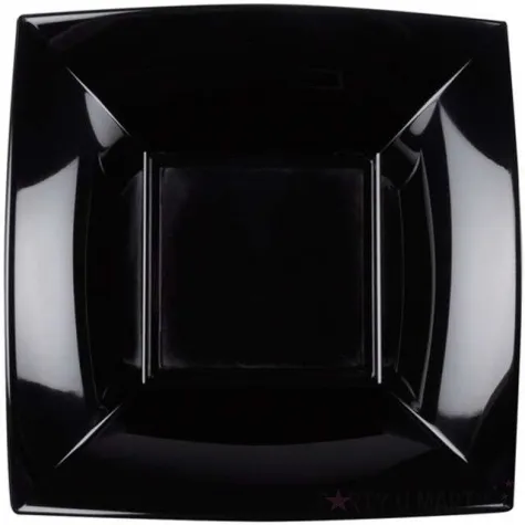 talerzyki plastikowe deluxe kwadratowe czarny goldplast 18 cm 8 szt