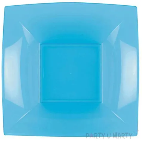 talerzyki plastikowe deluxe kwadratowe turkusowy goldplast 18 cm 8 szt