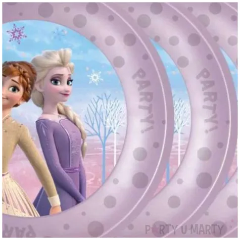 talerzyki plastikowe frozen kraina lodu 2 fioletowy procos 21 cm 4 szt
