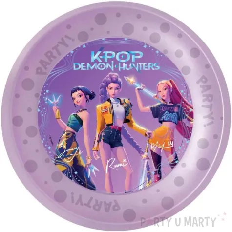 talerzyki plastikowe wielorazowe k pop demon hunters procos 21 cm 4 szt