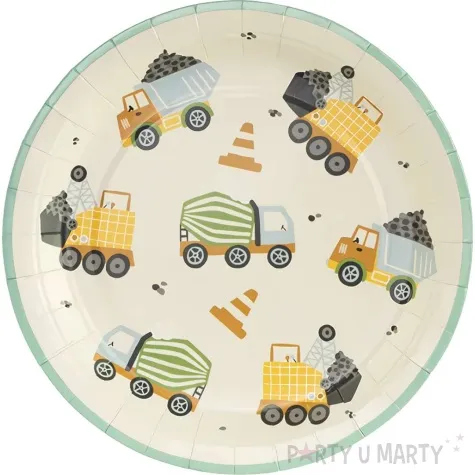 talerzyki pojazdy budowlane partydeco 6 szt