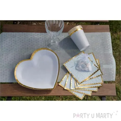 talerzyki serca pozlacane biale santex 23 cm 10 szt
