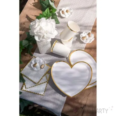 talerzyki serca pozlacane blekitne santex 23 cm 10 szt