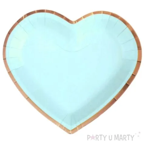 talerzyki serca pozlacane blekitne santex 23 cm 10 szt