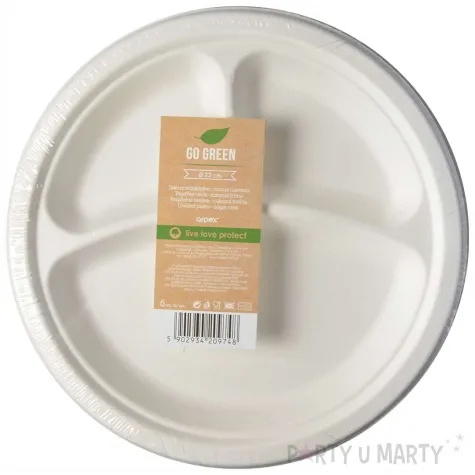 talerzyki trzcina cukrowa go green trojdzielne arpex 23 cm 6 szt