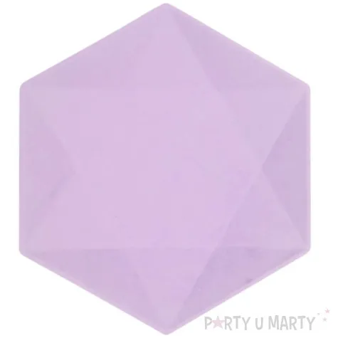 talerzyki vert decor heksagonalne fioletowy amscan 20 8 cm 6 szt