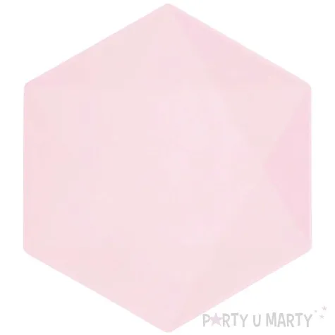 talerzyki vert decor heksagonalne rozowy jasny amscan 20 8 cm 6 szt