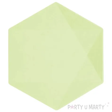 talerzyki vert decor heksagonalne zielony amscan 20 8 cm 6 szt