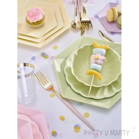 talerzyki vert decor heksagonalne zolty amscan 20 8 cm 6 szt