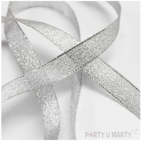 tasiemka brokatowa classic srebrny czakos 12 mm 22 m