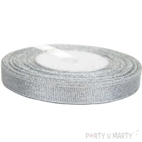 tasiemka brokatowa classic srebrny czakos 12 mm 22 m