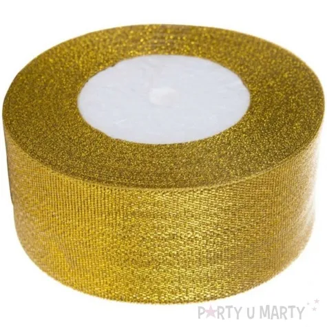 tasiemka brokatowa classic zloty czakos 38 mm 22 m