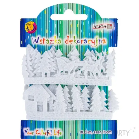 tasiemka ozdobna sanie z reniferami aliga 2 m