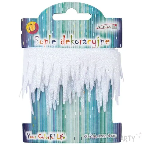 tasiemka ozdobna sople lodu bialy aliga 2 m