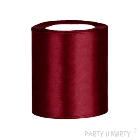tasiemka satynowa bordowa 100 mm 25 m