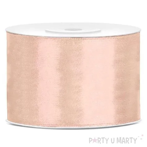 tasiemka satynowa brzoskwiniowa jasna 50 mm 25 m
