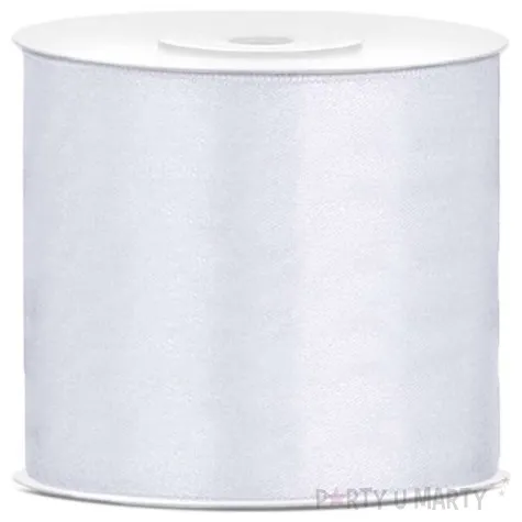 tasiemka satynowa classic biala partydeco 75 mm 25 m