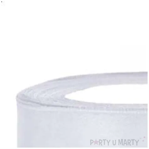tasiemka satynowa classic bialy partydeco 12 mm 25 m
