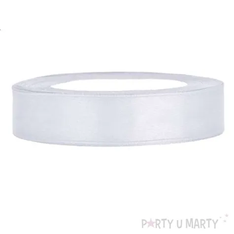 tasiemka satynowa classic bialy partydeco 12 mm 25 m